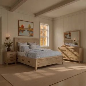 Norwich Queen Panel Storage Bed Antique Oak