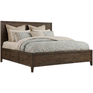 Norwich King Panel Storage Bed Dark Rustic Oak