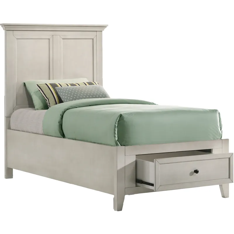 San Mateo Youth Twin Storage Bed Rustic White