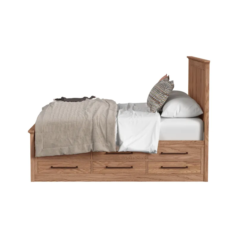 Oak Park King Captain's Bed w Drawers Taupe