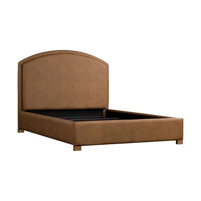Jackson Uph Queen Bed Brown PU Leather