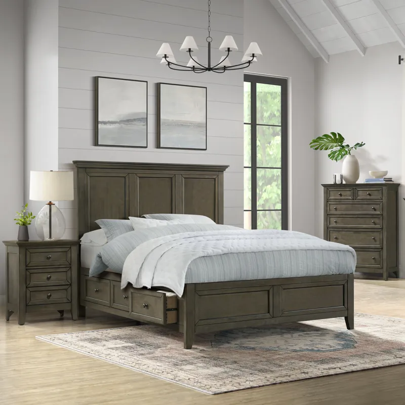 San Mateo King Storage Bed Gray