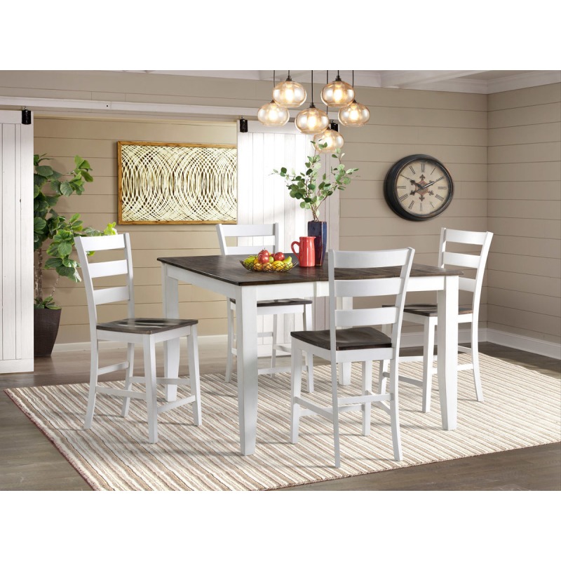 Kona 5 PC Dining Set KATA5454GGWHC+BS669WGWHK24x4 by Intercon at