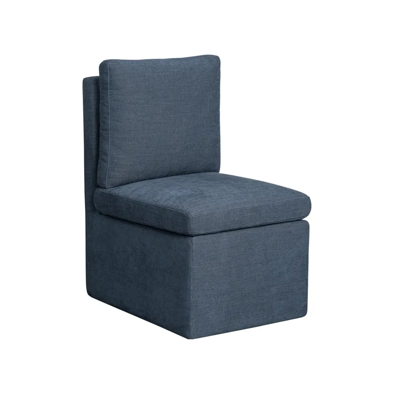 Upholstered Dining Chairs Uph Dining Chair Pillow Back Denim