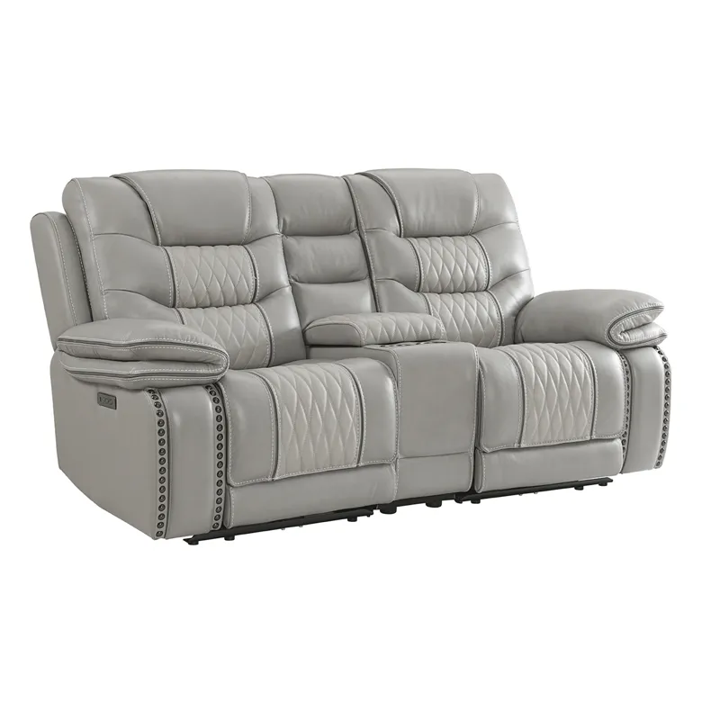 Cody Dual-Power Loveseat Light Gray