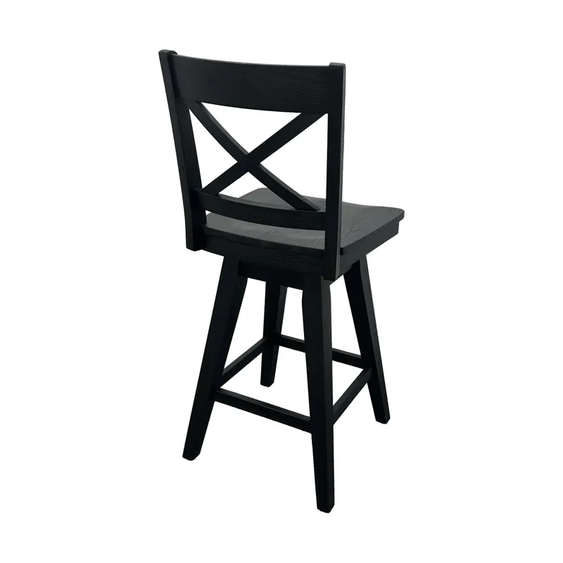 Wooden Barstools Wooden Barstool w Back Black