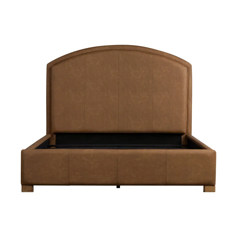 Jackson Uph Queen Bed Brown PU Leather