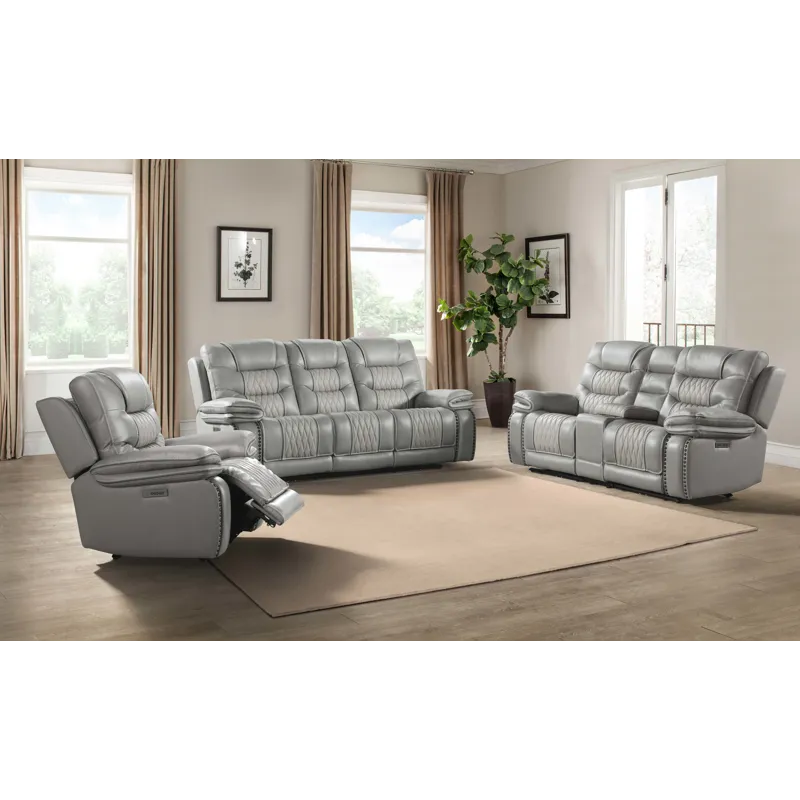 Cody Dual-Power Sofa Light Grey