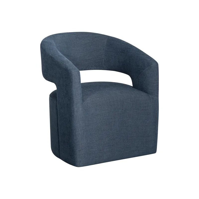 Upholstered Dining Chairs Uph Dining Chair Curved Open Back Denim