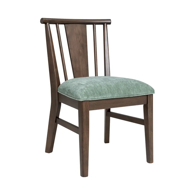West End Spindle Chair Sage Green Saddle Brown