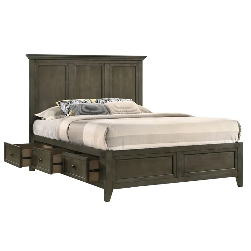 San Mateo King Storage Bed Gray