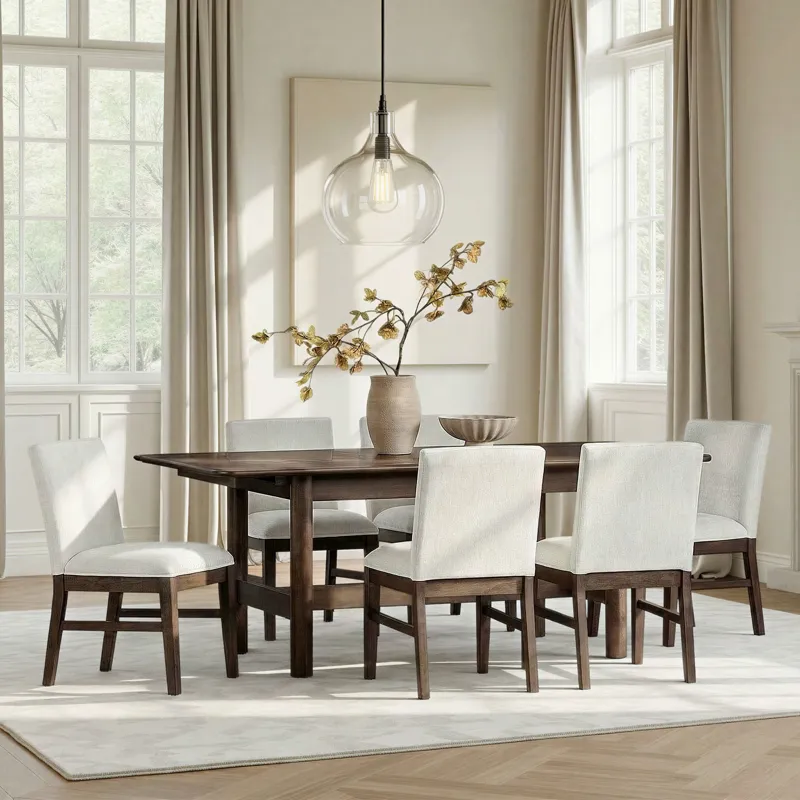 West End Parson Chair Ivory Saddle Brown