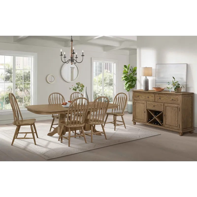 Colonial Oak Trestle Table