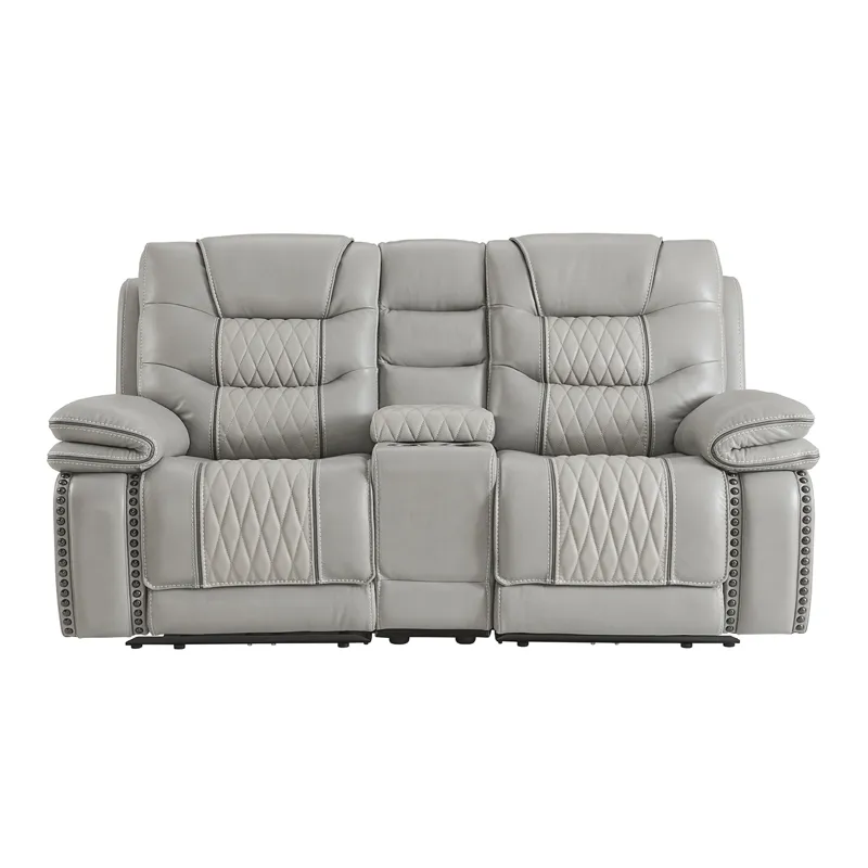 Cody Dual-Power Loveseat Light Gray