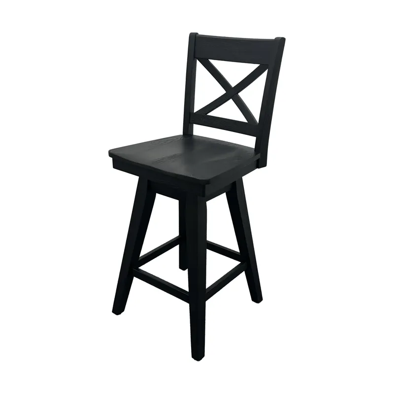 Wooden Barstools Wooden Barstool w Back Black