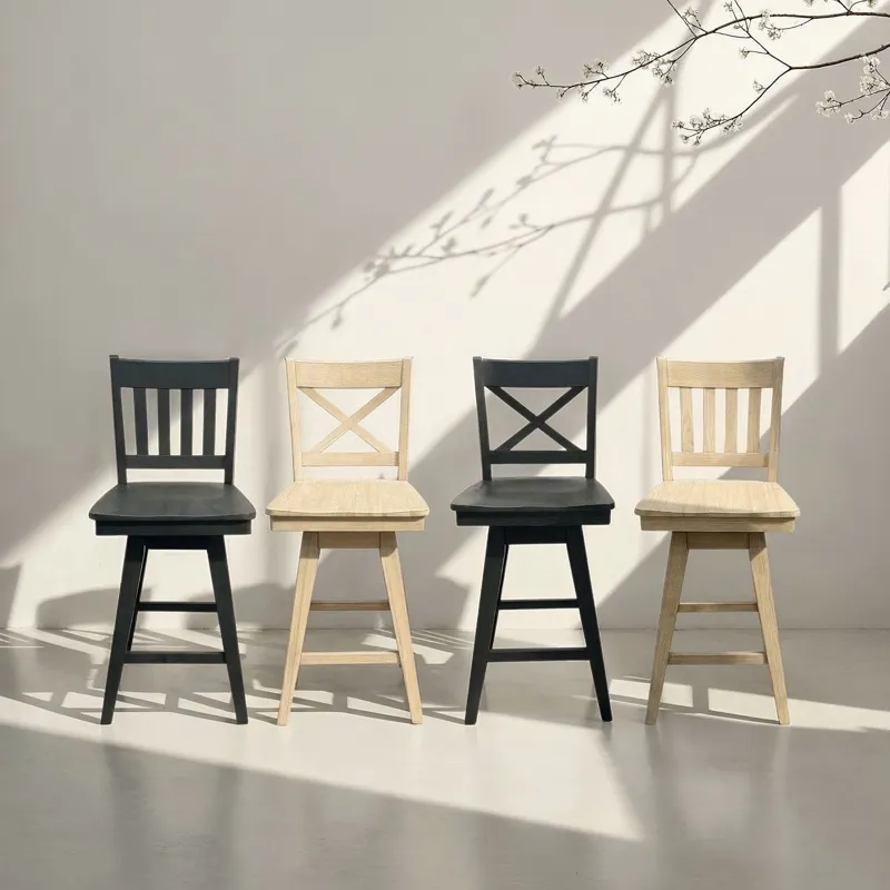 Wooden Barstools Wooden Barstool w Back Natural