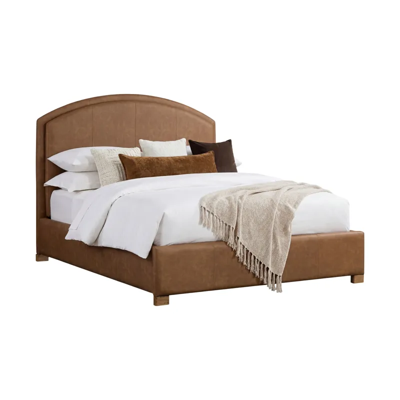 Jackson Uph Queen Bed Brown PU Leather