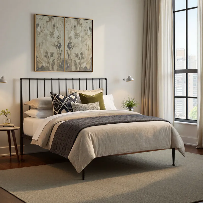 Metal Beds Transitional Queen Metal Bed