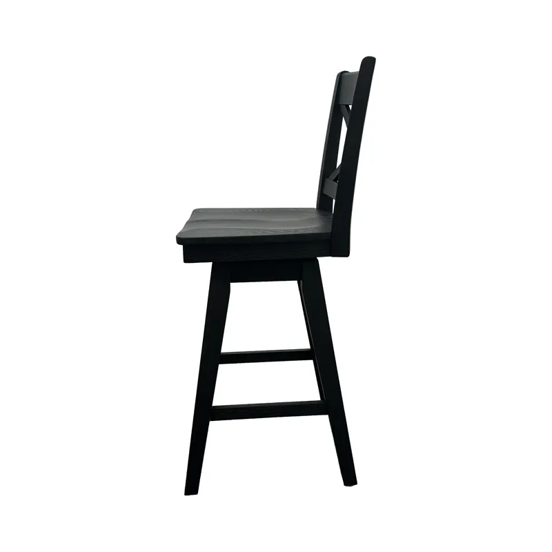 Wooden Barstools Wooden Barstool w Back Black