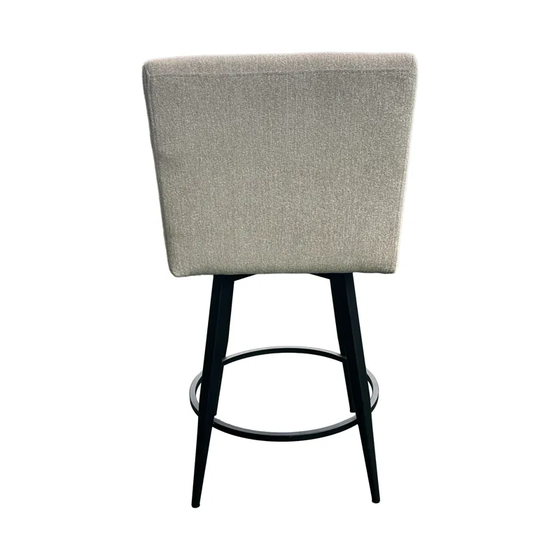 Metal Base Barstools Metal Base Barstool w-Parsons Seat Champagne Fabric