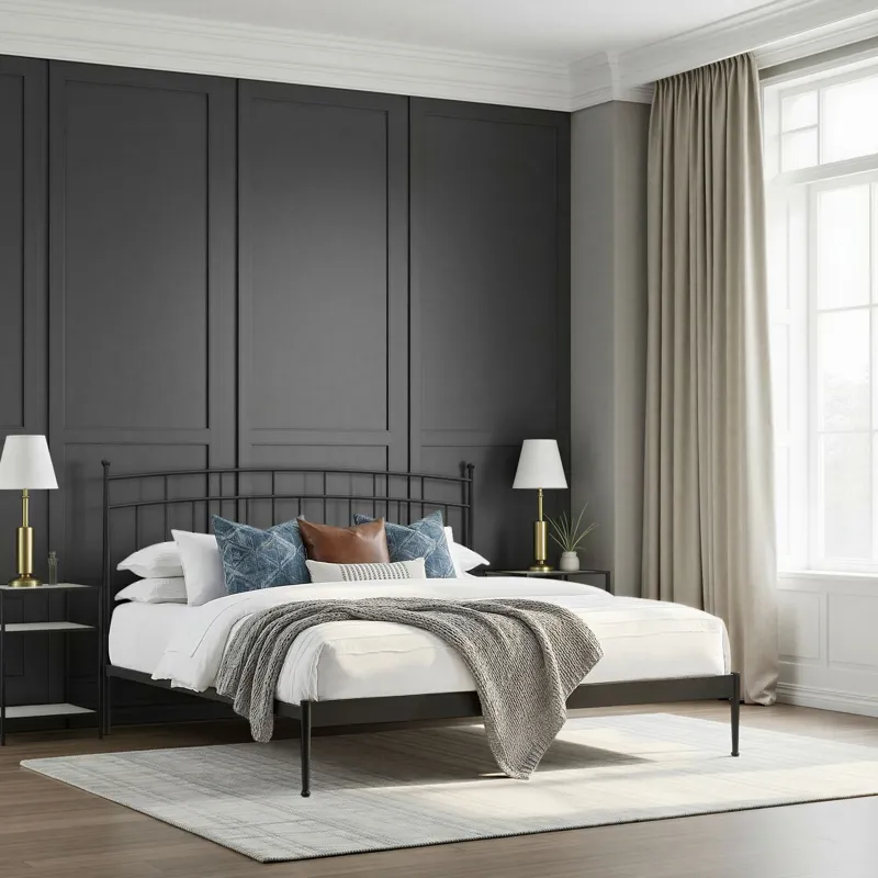 Metal Beds Traditional King Metal Bed