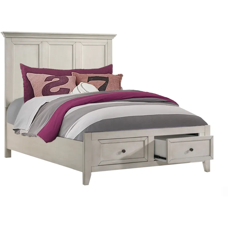 San Mateo Youth Full Storage Bed Rustic White