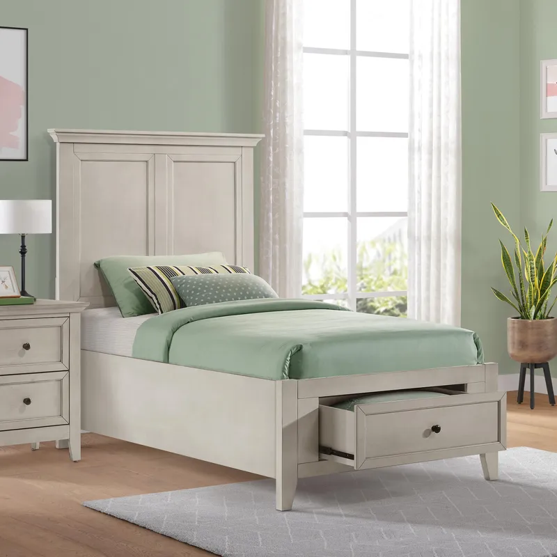 San Mateo Youth Twin Storage Bed Rustic White