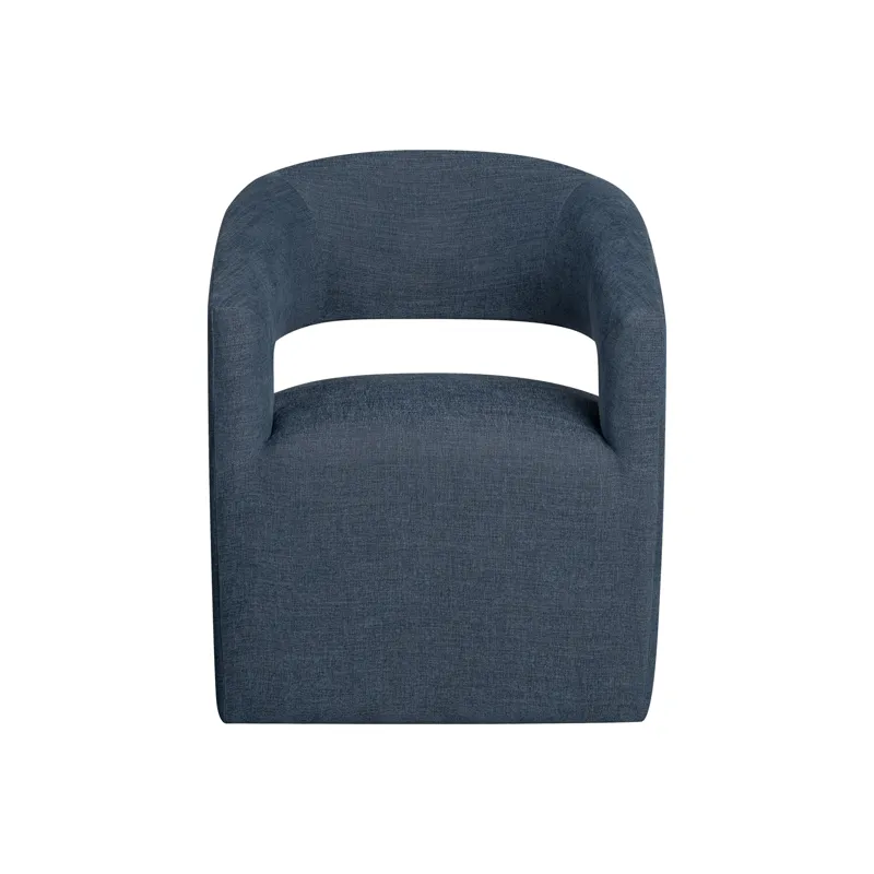 Upholstered Dining Chairs Uph Dining Chair Curved Open Back Denim