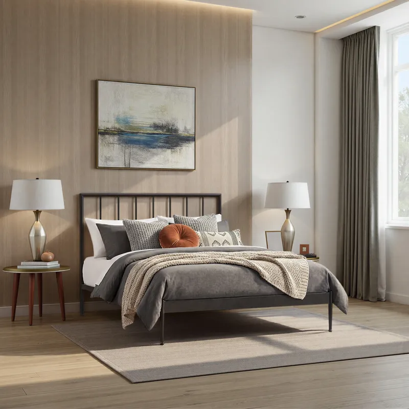 Metal Beds Modern Queen Metal Bed