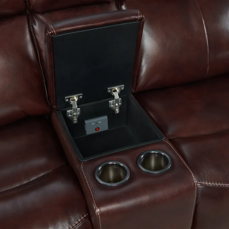 Wainwright Dual-Power Loveseat Reddish Brown