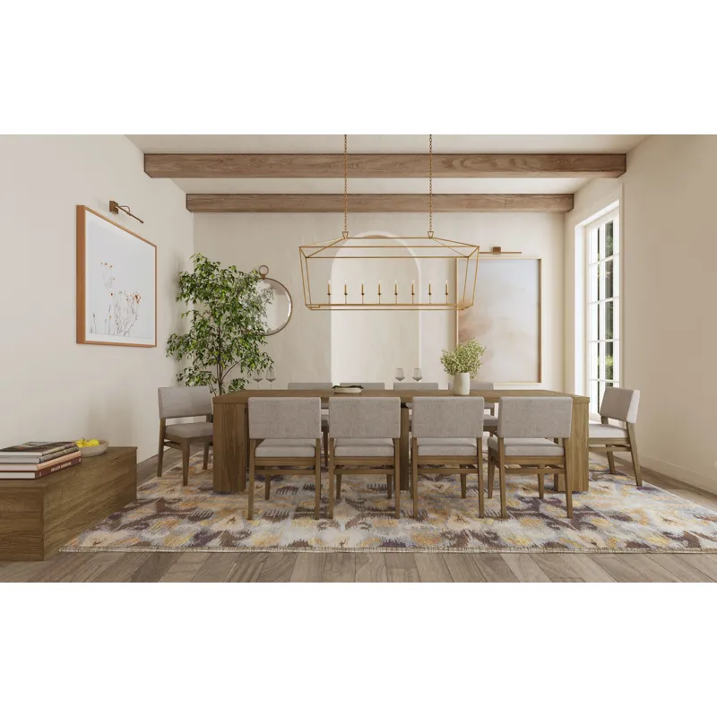 Flex Dining Table Sandbar Oak w/5 Leaves