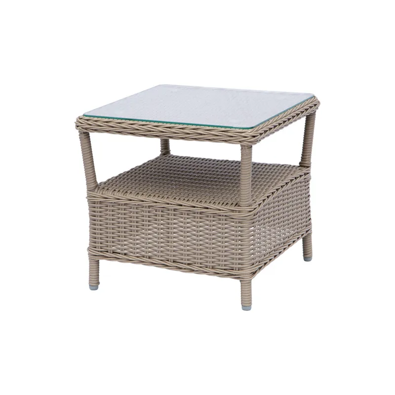 Dixie Outdoor Chairside Table w/Glass