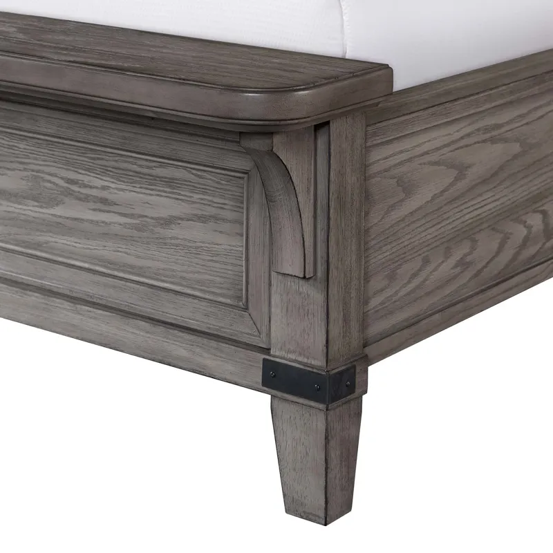Forge King Bed Brushed Steel
