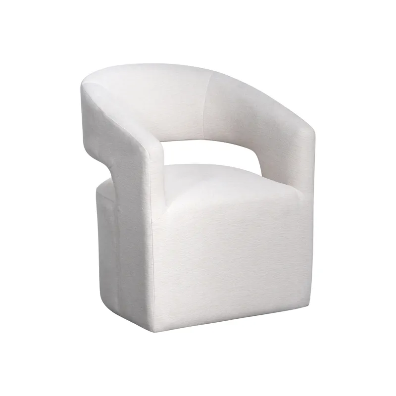 Upholstered Dining Chairs Uph Dining Chair Curved Open Back Cream
