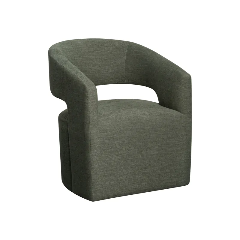 Upholstered Dining Chairs Uph Dining Chair Curved Open Back Sage
