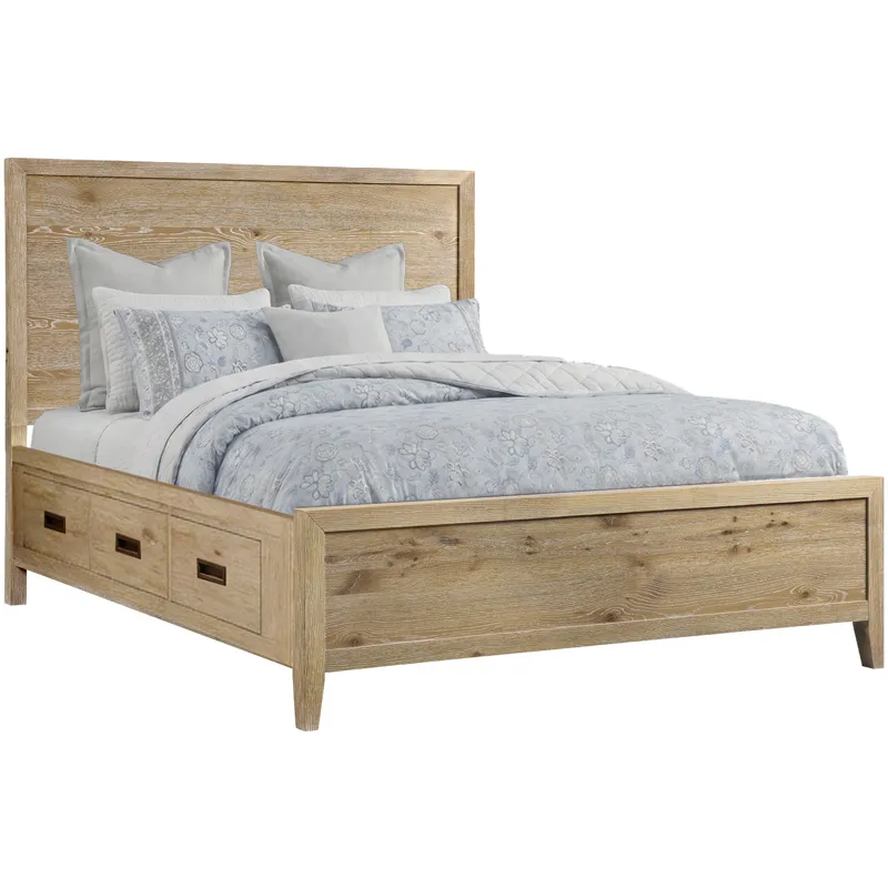 Norwich Queen Panel Storage Bed Antique Oak