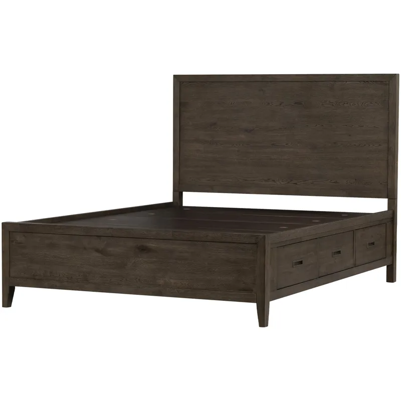 Norwich Queen Panel Storage Bed Dark Rustic Oak