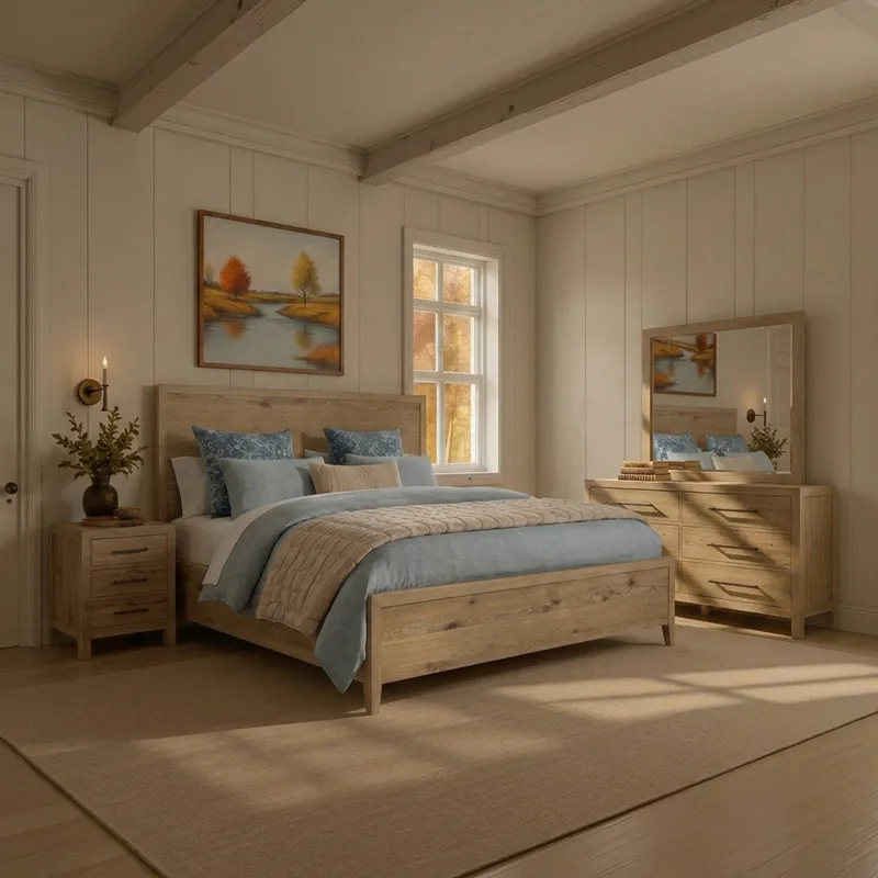 Norwich King Panel Bed Antique Oak