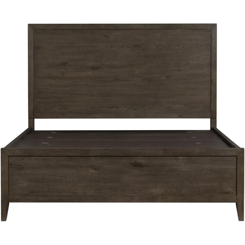 Norwich Queen Panel Bed Dark Rustic Oak