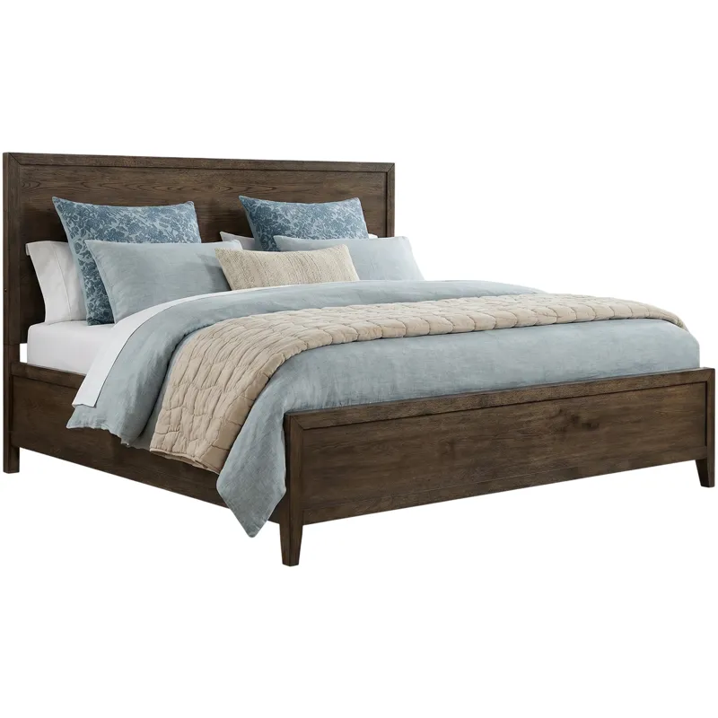 Norwich King Panel Bed Dark Rustic Oak