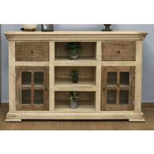 WHITE VINTAGE 57" TV STAND