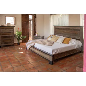 Antique Gray Queen Bed