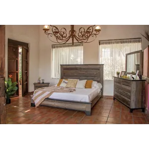 Antique Gray Queen Bed