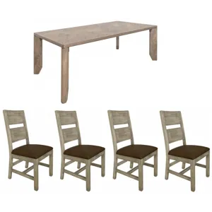 White Teak 5 PC Dining Set