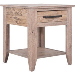 White Teak End Table