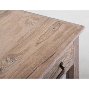 White Teak End Table