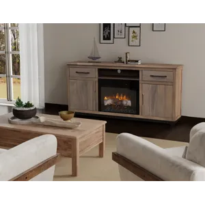 Natural Parota 70\" Electric Fireplace