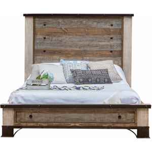 Antique Multicolor Antique Queen Bed