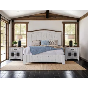 Pueblo White Queen Bed