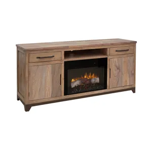 Natural Parota 70\" Electric Fireplace